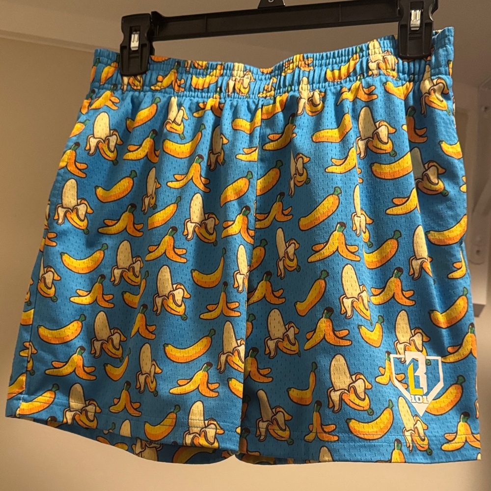 Lazy One Blue Shorts with Yellow Banana Print